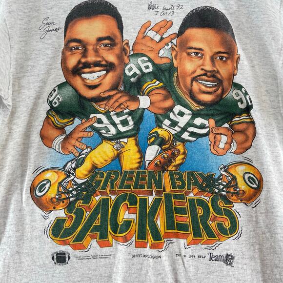 Vintage 1994 Green Bay Packers Sackers‎ TShirt Size Large Delta - Picture 9 of 9
